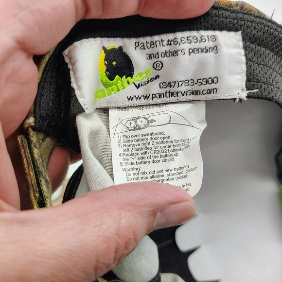 Panther Vision Power Cap Camouflage Baseball Cap Hat with 3 LED Lights - Picture 6 of 7